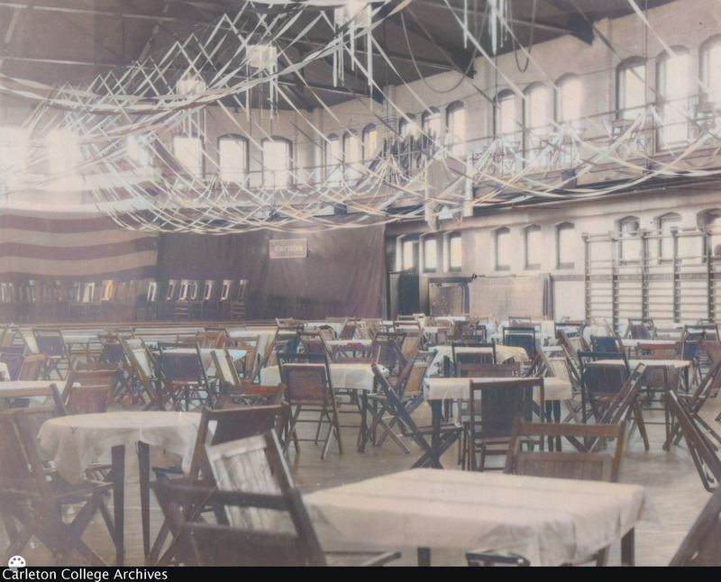 COLORIZED:  Sayles-Hill Gymnasium set for the Pop Concert