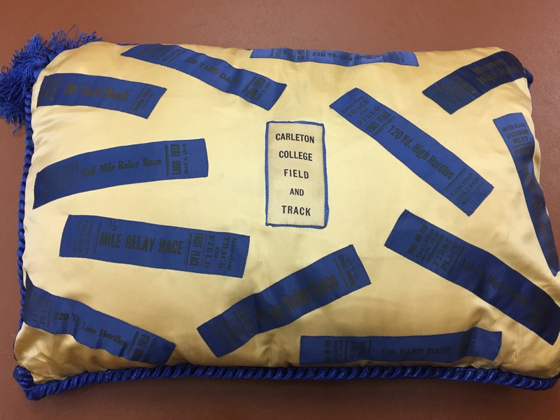 Carleton track and field pillow