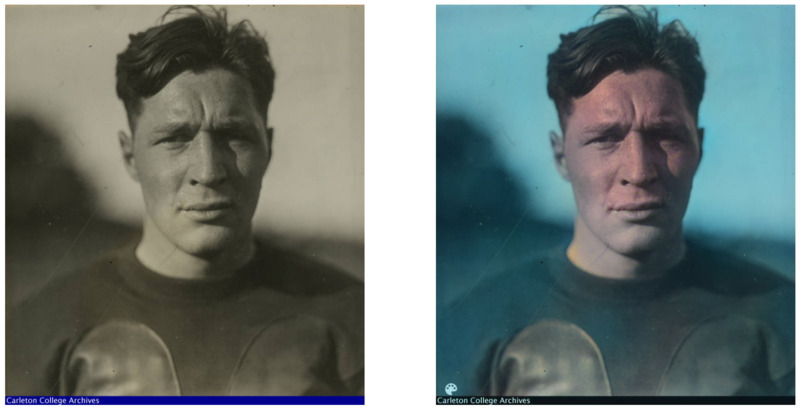 COLORIZED: Football portraits: Sterling Anderson 1927