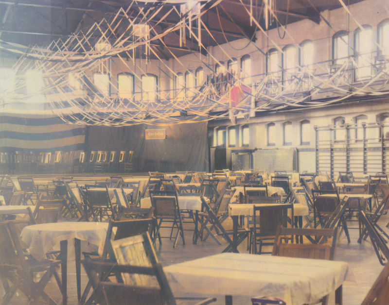 COLORIZED: Sayles-Hill Gymnasium set for the Pop Concert<br /><br />
