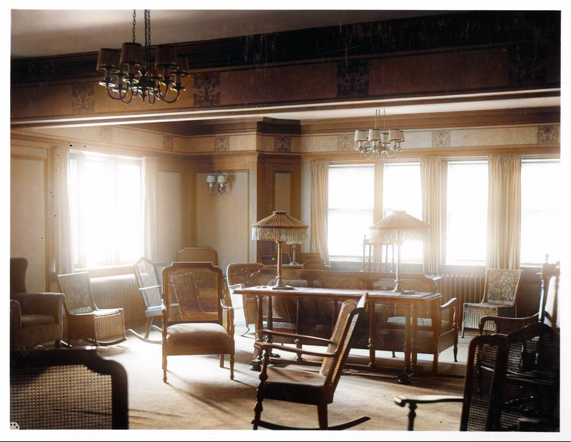 COLORIZED: New Women's Dormitory / Nourse Hall interior: parlors