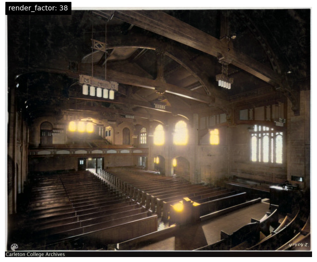 COLORIZED - Interior of the chapel from the choir loft