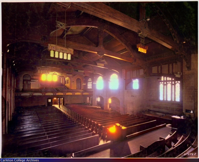 COLORIZED: Interior of the chapel from the choir loft