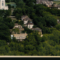 COLORIZED: Aerial view of central campus, from the south